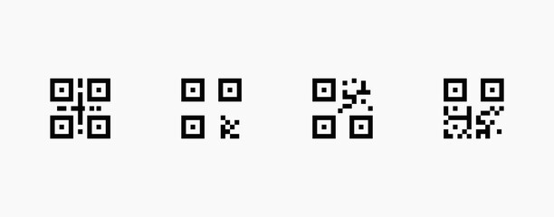 QR code symbols designs. Set of QR codes