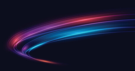 Wall Mural - modern abstract high-speed light trails effect. futuristic dynamic motion technology. motion pattern