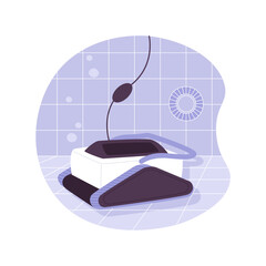 Robotic pool cleaner isolated cartoon vector illustrations.