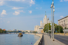 View Of The High-rise Stalinist Building On Kotelnicheskaya Embankment, Moscow River