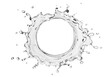 Round splash of pure water with splashes PNG