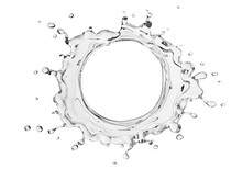Round Splash Of Pure Water With Splashes PNG