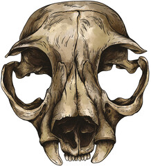 Vintage Animal Skull, Wicca Hand-Drawn Illustration