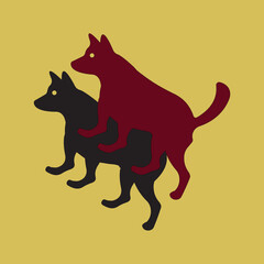 Two dog vector animal logo 