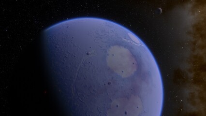 Planets and galaxy, science fiction wallpaper. Beauty of deep space. Billions of galaxy in the universe Cosmic art background 3d render

