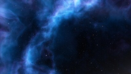 cosmic background with a blue purple nebula and stars
