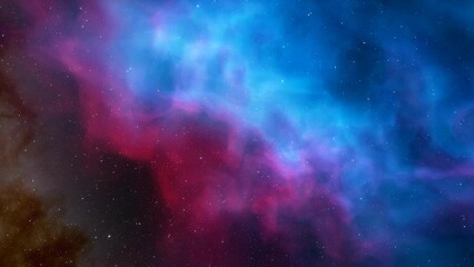 Flight through the galaxy, through the stars of the nebula in space. Colorful space background
