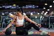 © Shutter B - Happy beautiful young asian women are exercising in gym fitness with ball. Beautiful women in good shape from taking care of their bodies. Health concept.