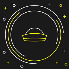 Poster - Line Sailor hat icon isolated on black background. Colorful outline concept. Vector