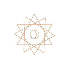 Wall Mural - Logo in a modern style. Vector linear icon. Boho characters - solar logo design templates - abstract design elements for modern minimalist style social media posts and stories.