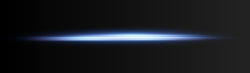 Aufkleber - Blue horizontal lens flares pack. Laser beams, horizontal light rays.Beautiful light flares. Glowing streaks on dark background. Collection effect light blue line png.