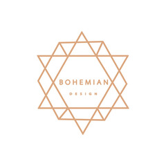 Wall Mural - Logo in a modern style. Vector linear icon. Boho characters - moon logo design templates - abstract design elements for decoration in modern minimalist style for social media posts, stories.