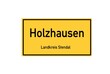 Isolated German city limit sign of Holzhausen located in Sachsen-Anhalt