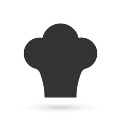 Sticker - Grey Chef hat icon isolated on white background. Cooking symbol. Cooks hat. Vector