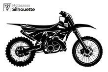 Isolated Motocross Silhouette Illustration