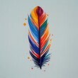 a 3d Illustration of a colorful bird feather