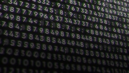 Wall Mural - concept of science, math code changing all over the screen. motion. many numbers and endless cyber s