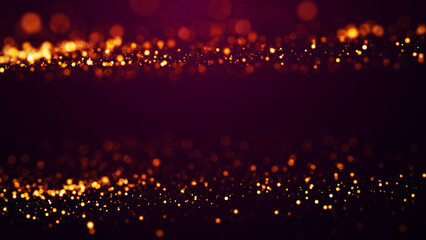 Wall Mural - golden red glow particles flicker and float in viscous liquid with amazing bokeh. fantastic backgrou