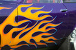Flames painted on car door 