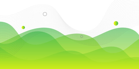 Wall Mural - modern abstract background with fluid liquid motion vibrant yellow green gradient color