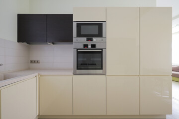 Microwave and oven built-in kitchen furniture