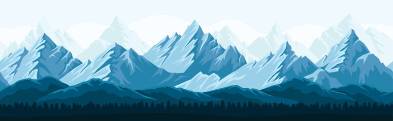 Seamless mountain pattern