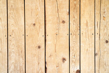 Structure Of A Wooden Unpainted Fence. Close-up. High Quality Photo