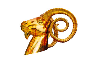 gold sheep and horn