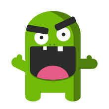 Green Monster Graphic Vector Illustration Great For Comics Or Story Books