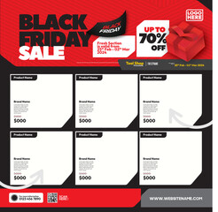 Wall Mural - social media design for Black Friday Sale Promotion with Sample Product Images