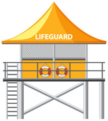 Canvas Print - Lifeguard Tower Cartoon Style