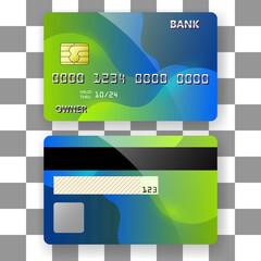 Poster - banking card template background fluid green texture