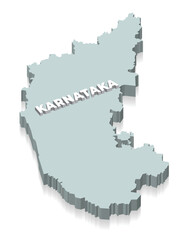 Wall Mural - 3d Karnataka map is a state of India