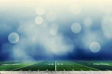 Poster - American football stadium with lights at night