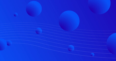Wall Mural - Image of 3D balls moving against blue background