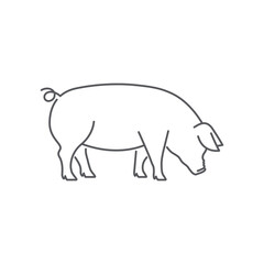 Poster - Pig pictogram linear icon vector. Vector illustration of pig silhouette. pork linear vector icon. Vector illustration