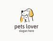 Cute dog and cat logo design for pet store