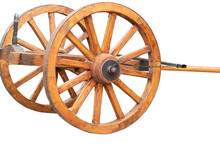Old Wooden Cart With Big Wheels
