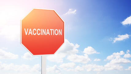 Wall Mural - Sign for vaccination and virus proteciton. 3D Rendering