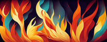 Hot Red Flames As Fire And Heat Wallpaper Background Illustration