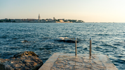 Wall Mural - Ladder for swimming in the Mediterranean Sea in Porec