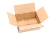 © WDnet Studio - Top view of opened packaging cardboard box isolated on a transparent background.