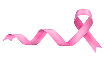 pink silk shiny ribbon in support of breast cancer disease vector illustration
