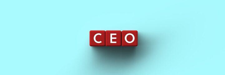 Wall Mural - 3d red cubes with the word acronym ceo for chief executive officer