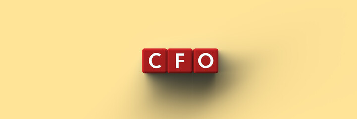 Wall Mural - 3d red cubes with the word acronym cfo for chief financial officer