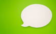 © meeboonstudio - A blank white speech bubble over a light green background