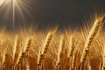 Hyper-realistic illustration of a golden wheat field