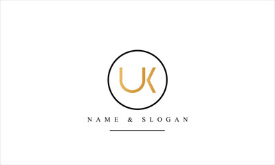 UK, KU, U, K abstract letters logo monogram