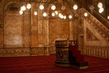 Canvas Print - Beautiful shot of the interior of the Mosque of Muhammad Ali in Cairo, Egypt