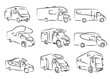 9 Wohnmobil Zeichnungen Vektor Grafik | Caravan Drawning Vector Graphic